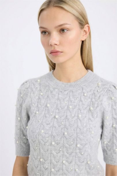 Regular Fit Crew Neck Basic Half Sleeve Knitwear Pullover