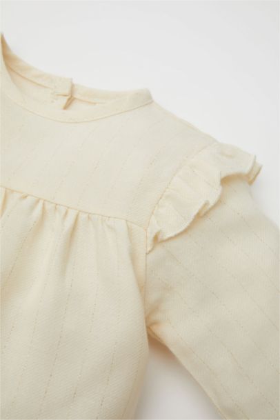 قميص بناتي فلورال تويل قصة عادية بياخة مستديرة