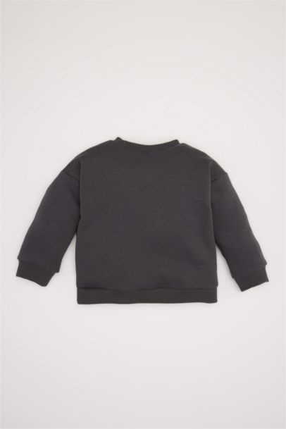 Sweatshirt à col rond avec nœuds pour bébé fille