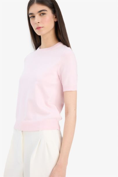 Pull à col rond et manches courtes Coupe régulière