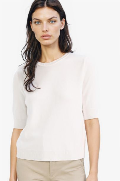 Pull en tricot basique à Col rond Coupe régulière