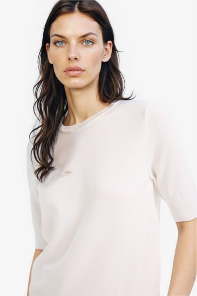 Pull en tricot basique à Col rond Coupe régulière