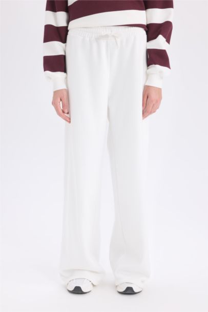 Standart Fit Jogger Kalın Kışlık Eşofman Altı Basic Düz Beli Lastikli Geniş Paça Uzun Boy