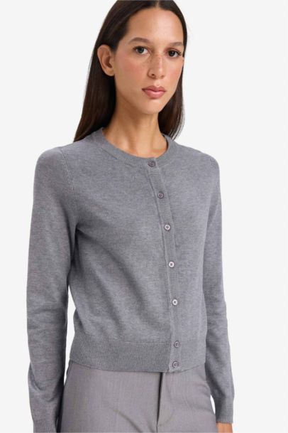 Regular Fit Crew Neck Cardigan