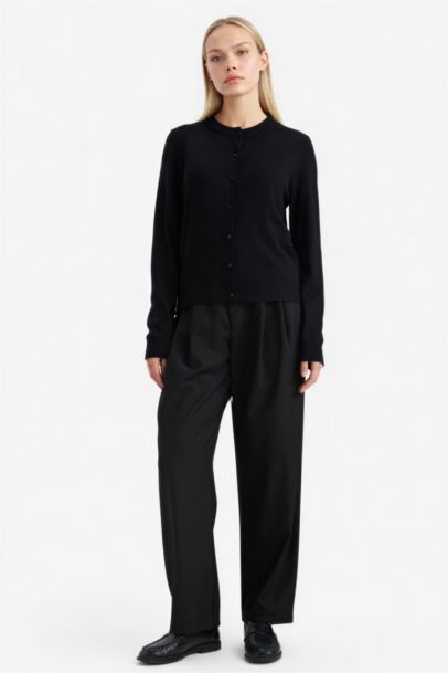 Regular Fit Crew Neck Cardigan