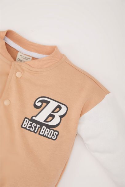 Jacket bomber avec imprimé et boutons-pression pour bébé garçon