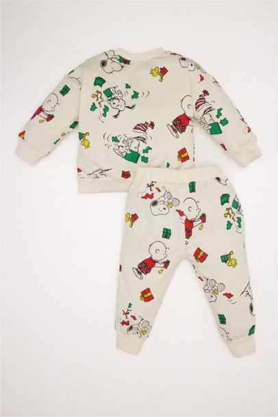 Ensemble Sweatshirt à col rond avec imprimé Snoopy et Jogging pour bébé garçon