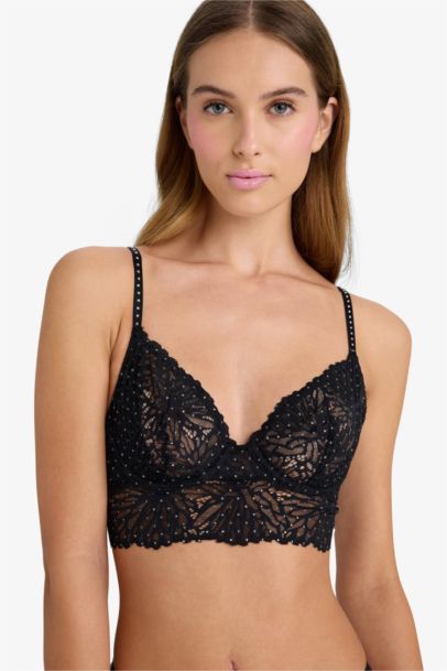 Fall in Love Lace Stringed Black Bra