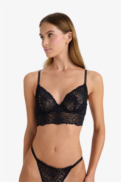 Fall in Love Lace Stringed Black Bra