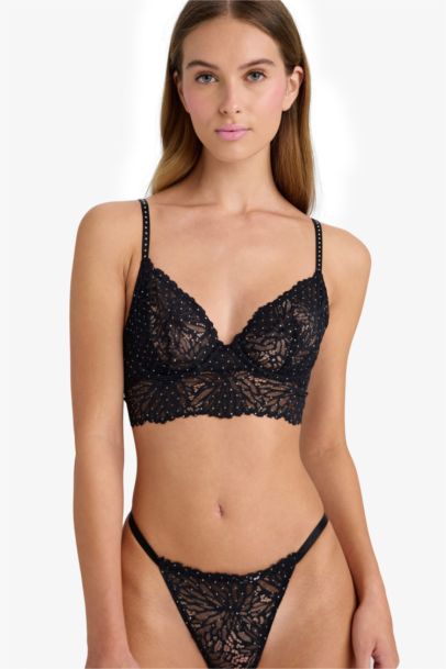 Fall in Love Lace Stringed Black Bra
