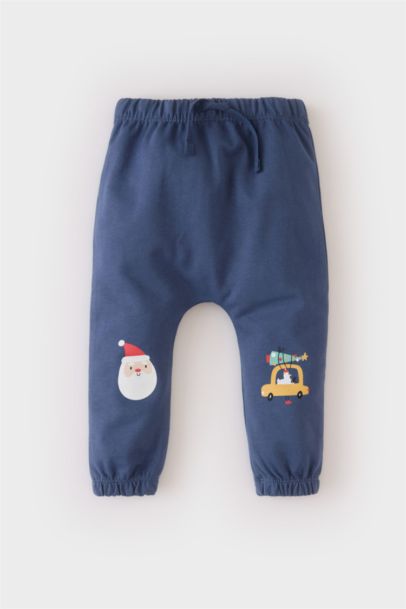 Yılbaşı Temalı Beli Lastikli Eşofman Altı Erkek Bebek