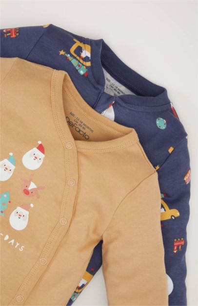 Yılbaşı Temalı Uzun Kollu 2'li Tulum Erkek Bebek Yenidoğan