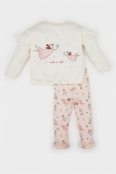 Pyjama à motifs Top à manches longues et bas à taille élastique pour Bébé Fille