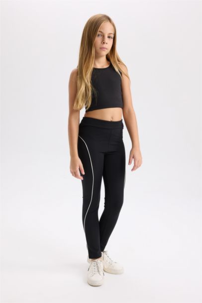 سروال ضيق بناتي مخطط