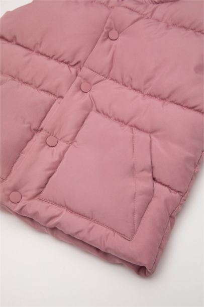 Su Geçirmez Çift Taraflı Dik Yaka Çıtçıtlı Şişme Yelek Kız Bebek