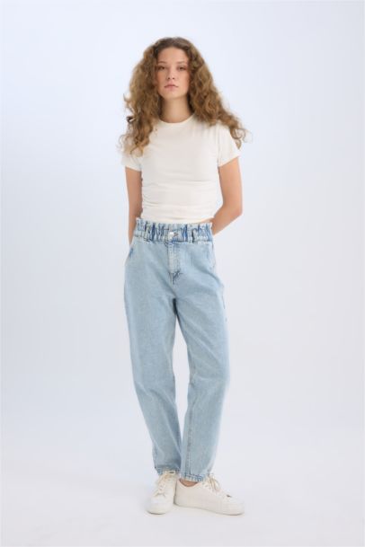 Paperbag High Waist Crop Jeans