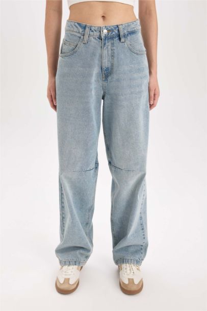 Jean baggy long à taille haute