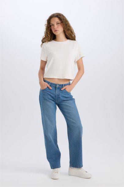 Jean boyfriend taille haute