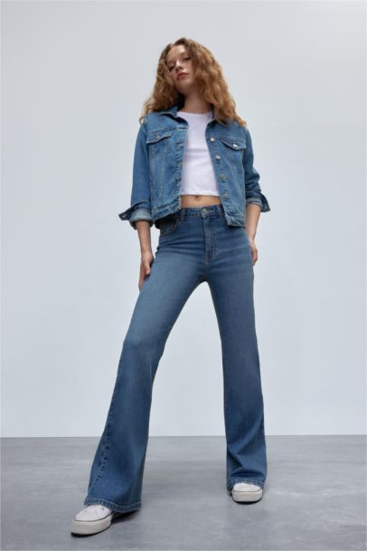 بنطرون جينز ميا برجل واسع وايد ليج