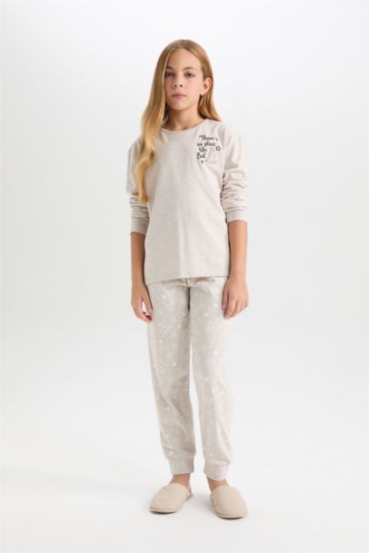 Ensemble Pyjama pour Fille à manches longues imprimé et Bas avec taille élastique