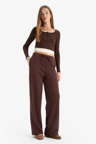 Pantalon de survêtement marron Coupe droite
