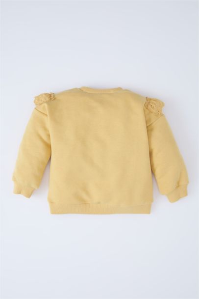 Sweatshirt à col rond et intérieur doux pour bébé fille