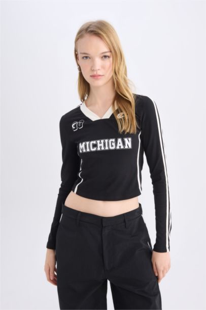 T-Shirt à Manches Longues en tricot Coupe Slim