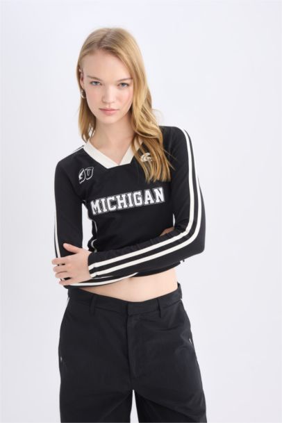 T-Shirt à Manches Longues en tricot Coupe Slim