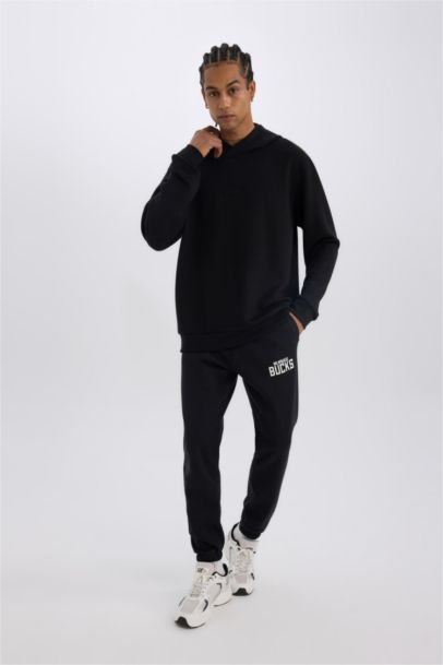 NBA Milwaukee Bucks Kalın Jogger Eşofman Altı Beli Bağcıklı Standart Fit Cepli