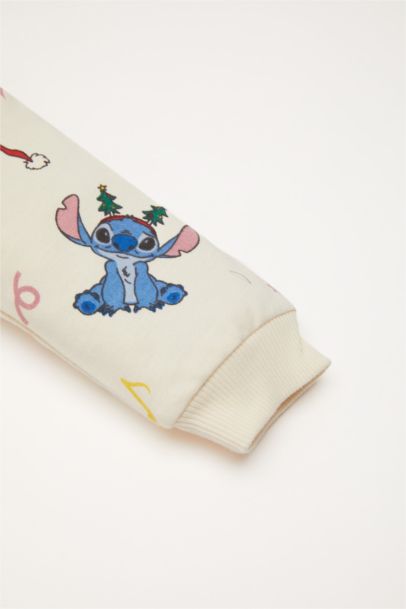 سيت بناتي سويت شيرت وبنطلون بجامة رياضي من ليلو وستيتش - قطعتين