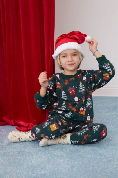 Ensemble de sweatshirt à col rond et Sweatpants à taille élastique pour Bébé Garçon