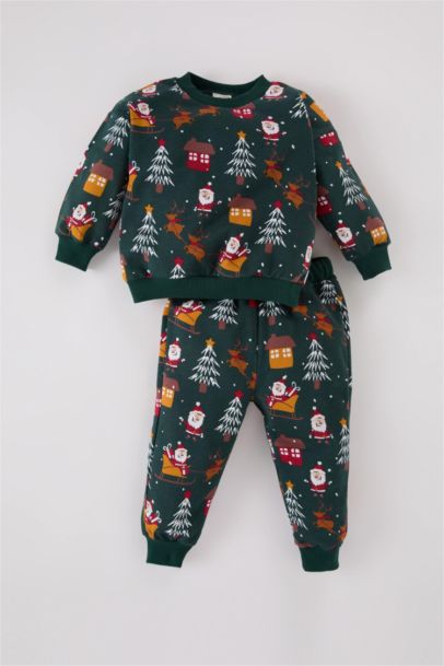 Ensemble de sweatshirt à col rond et Sweatpants à taille élastique pour Bébé Garçon