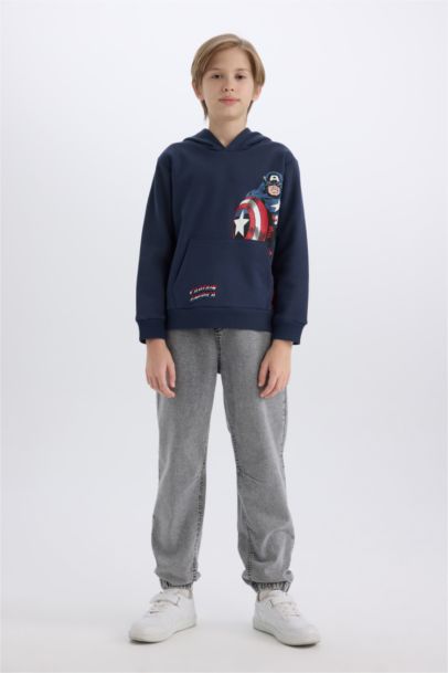 سويت شيرت قصة عادية بغطاء للرأس بجيب الكنغر من مارفل