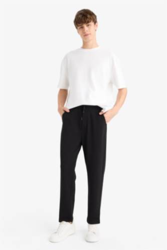 سروال رياضي واسع قصة مستقيمة بجيوب