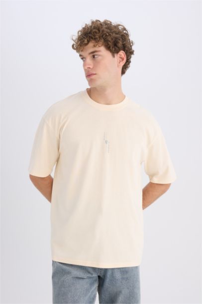 تيشيرت قطن اوفر سايز مطبوع برقبة مستديرة من افاتر ذا لاست ايربندر