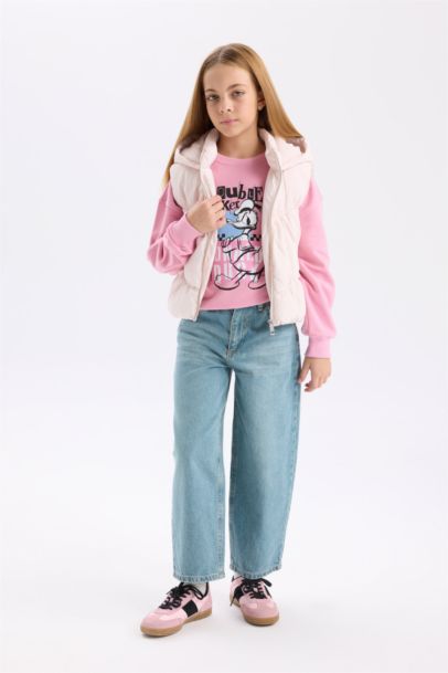 Su Geçirmez Kapüşonlu Fermuarlı Şişme Yelek Kız Çocuk