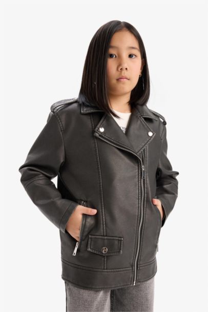 جاكيت بناتي جلد صناعي وتر بروف بسوسته