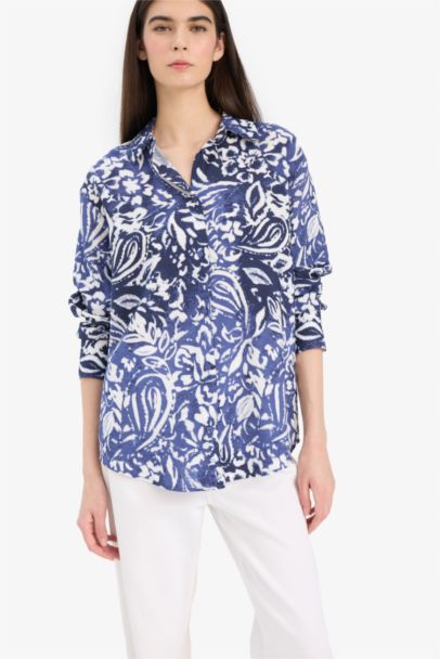 Chemise imprimée à manches longues Coupe régulière