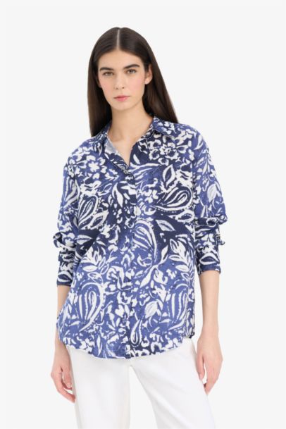 Chemise imprimée à manches longues Coupe régulière
