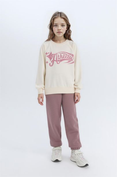 Girl Relax Fit Crew Neck Printed Sweatshirt