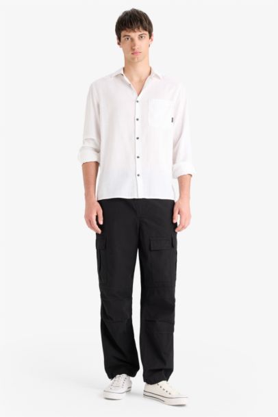 قميص ردن طويل قطن قصة عادية