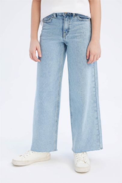 Wide Leg Geniş Bol Paça Jean Pantolon Kız Çocuk