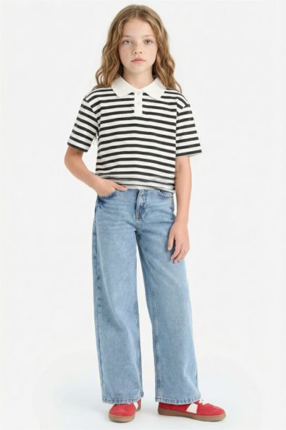 Wide Leg Geniş Paça Jean Pantolon Kız Çocuk