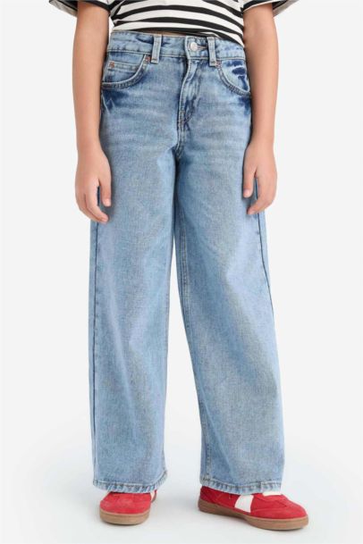 Wide Leg Geniş Paça Jean Pantolon Kız Çocuk