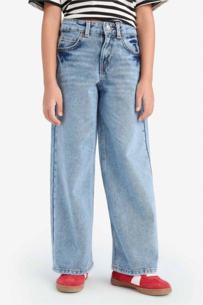 Wide Leg Geniş Paça Jean Pantolon Kız Çocuk