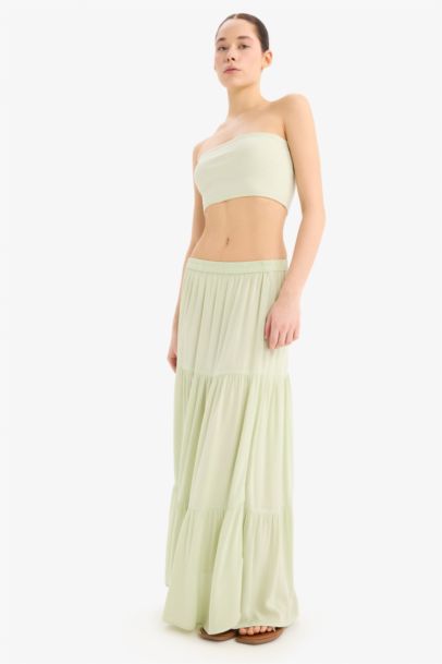 А-силуэт длинная юбка из вискозы с подкладкой