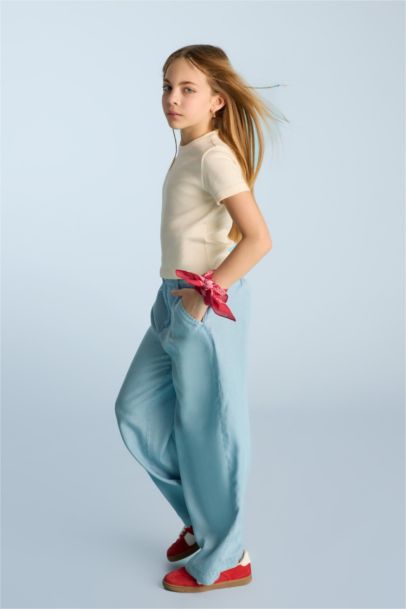 Wide Leg Geniş Paça Jean Pantolon Kız Çocuk