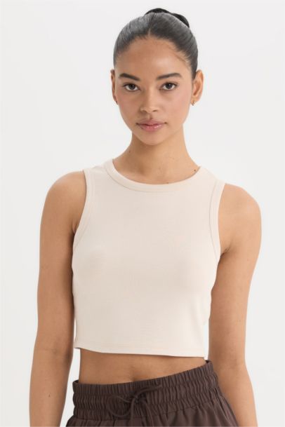 DeFactoFit Standard Fit Crew Neck Modal Sports Tank Top