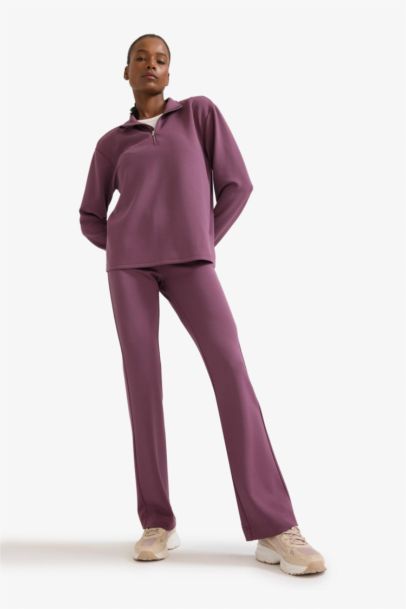 DeFactoFit Oversize Fit Half Zip Stand Collar Modal Sweatshirt