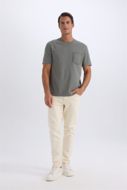 تيشيرت تقيل قصة عادية بياخة مستديرة